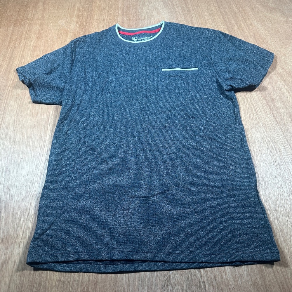 Straight Faded T-Shirt Mens Small Gray Marled Cotton Short Sleeve Pocket Tee